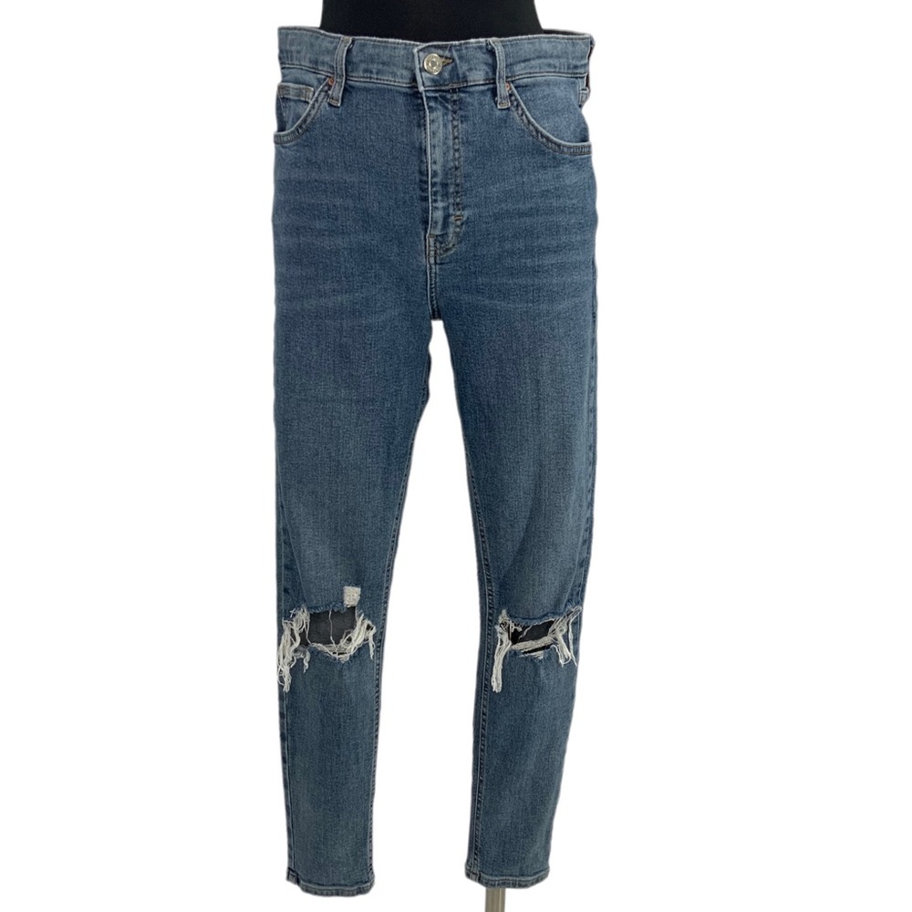 Topshop High Rise Distressed Jamie Jeans D7